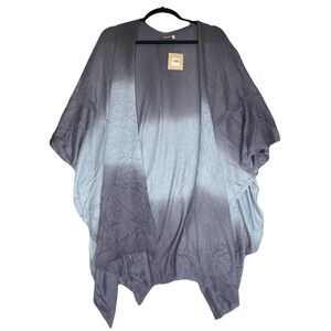 Earthbound Trading Co Cardigan Shawl Unisex One Size Fits Most Blue‎ Ombré NWT